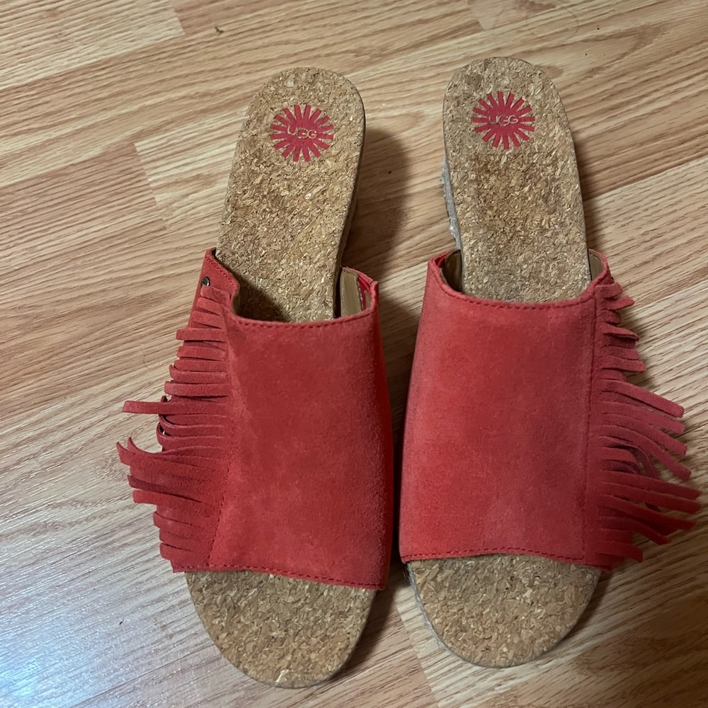 UGG Coral Fringe Mules